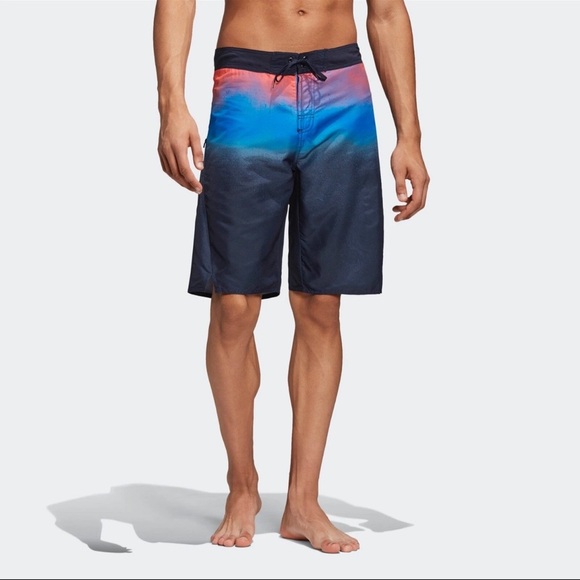 Adidas Men's Fading Tech Board Shorts 28 x 21 Legend Ink Blue Swim Shorts Trunks - Picture 1 of 12